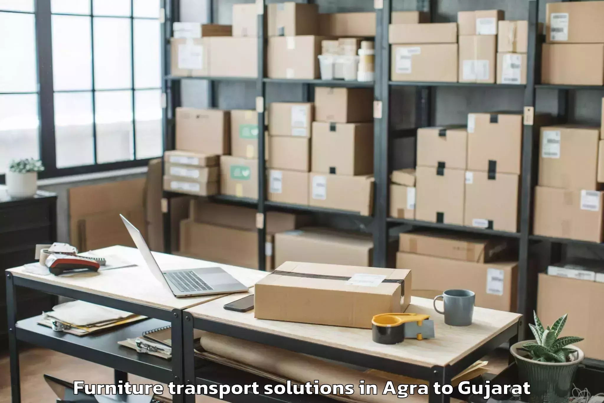 Trusted Agra to Ankleshwar Furniture Transport Solutions